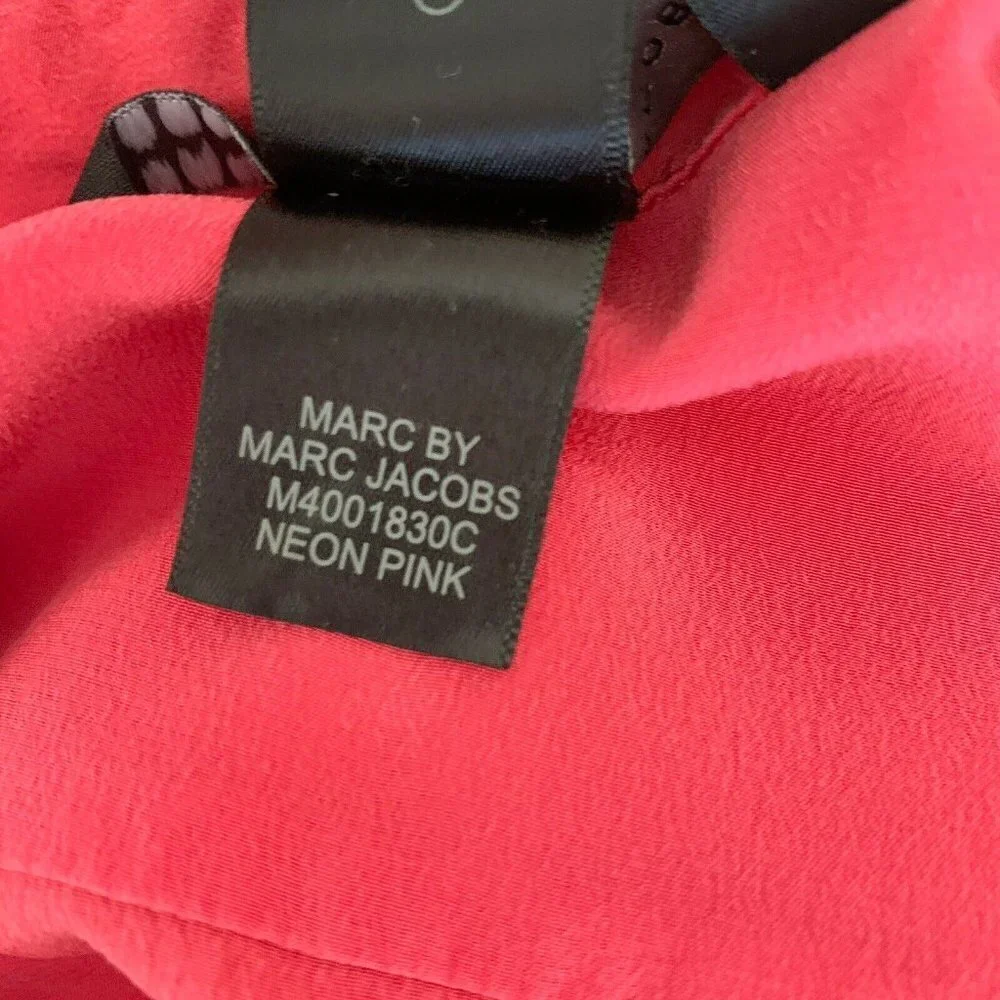 Marc by Marc Jacobs Pink Button Front Silk Blouse XS Luxury Workwear - Picture 6 of 8